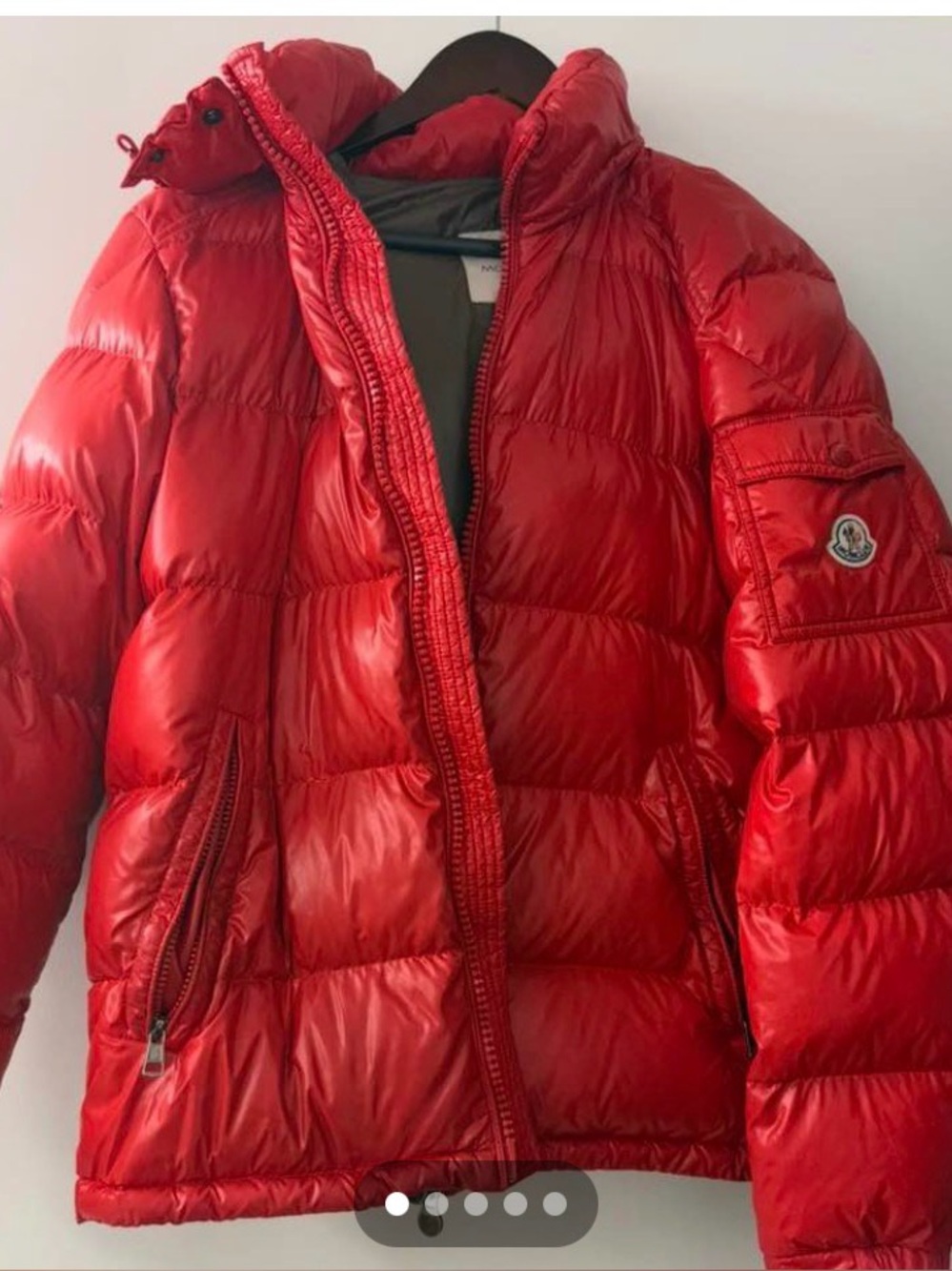 Moncler Shiny Red Quilted Down Puffer Jacket